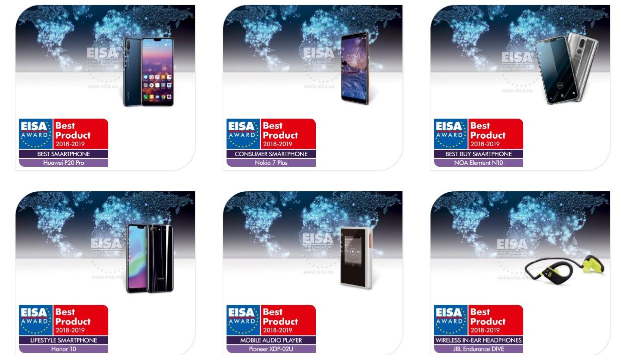 Lire la suite à propos de l’article L’EISA récompense le Huawei P20 Pro, Nokia 7 plus, NOA Element N10 et le Honor 10