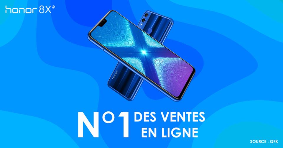 Lire la suite à propos de l’article Honor 8X : numéro 1 des ventes en ligne en France en deux semaines !