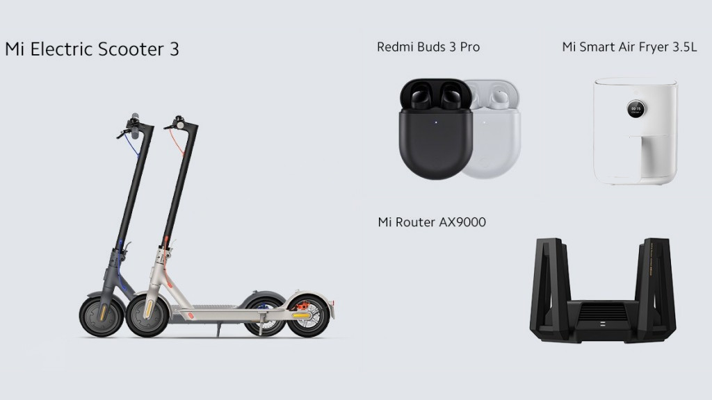 Lire la suite à propos de l’article Xiaomi France annonce le Mi Router AX9000, Mi 2K Gaming Monitor 27″, Mi Electric Scooter 3, Mi Smart Air Fryer 3.5L et les Redmi Buds 3 Pro