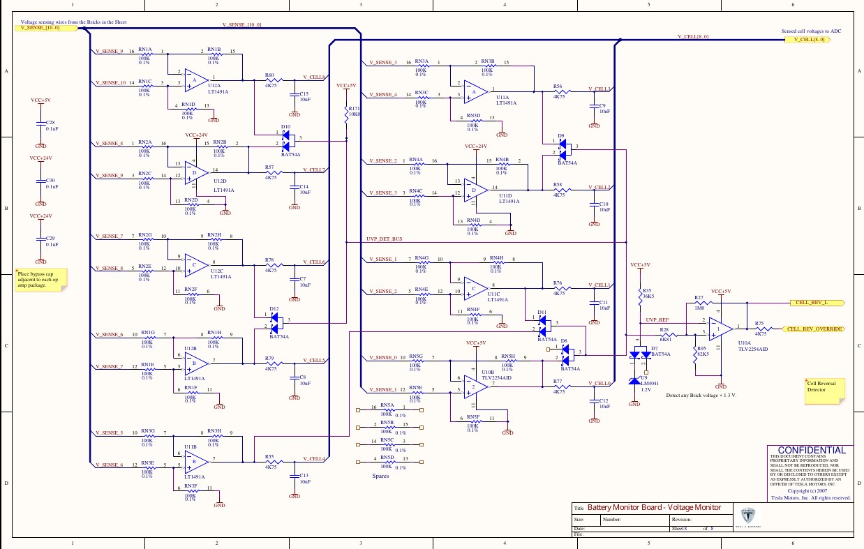 Tesla Roadster Battery Monitor Board