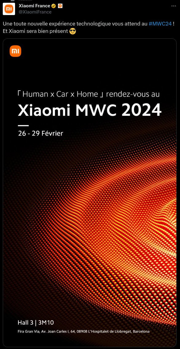 Teasing de Xiaomi pour le MWC 2024