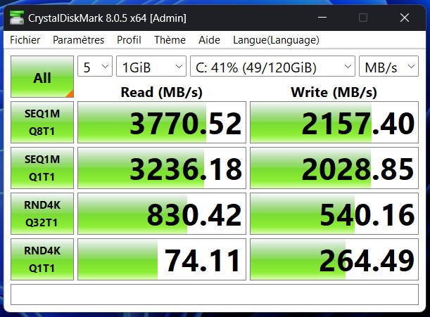 CrystalDiskMark Test SSD