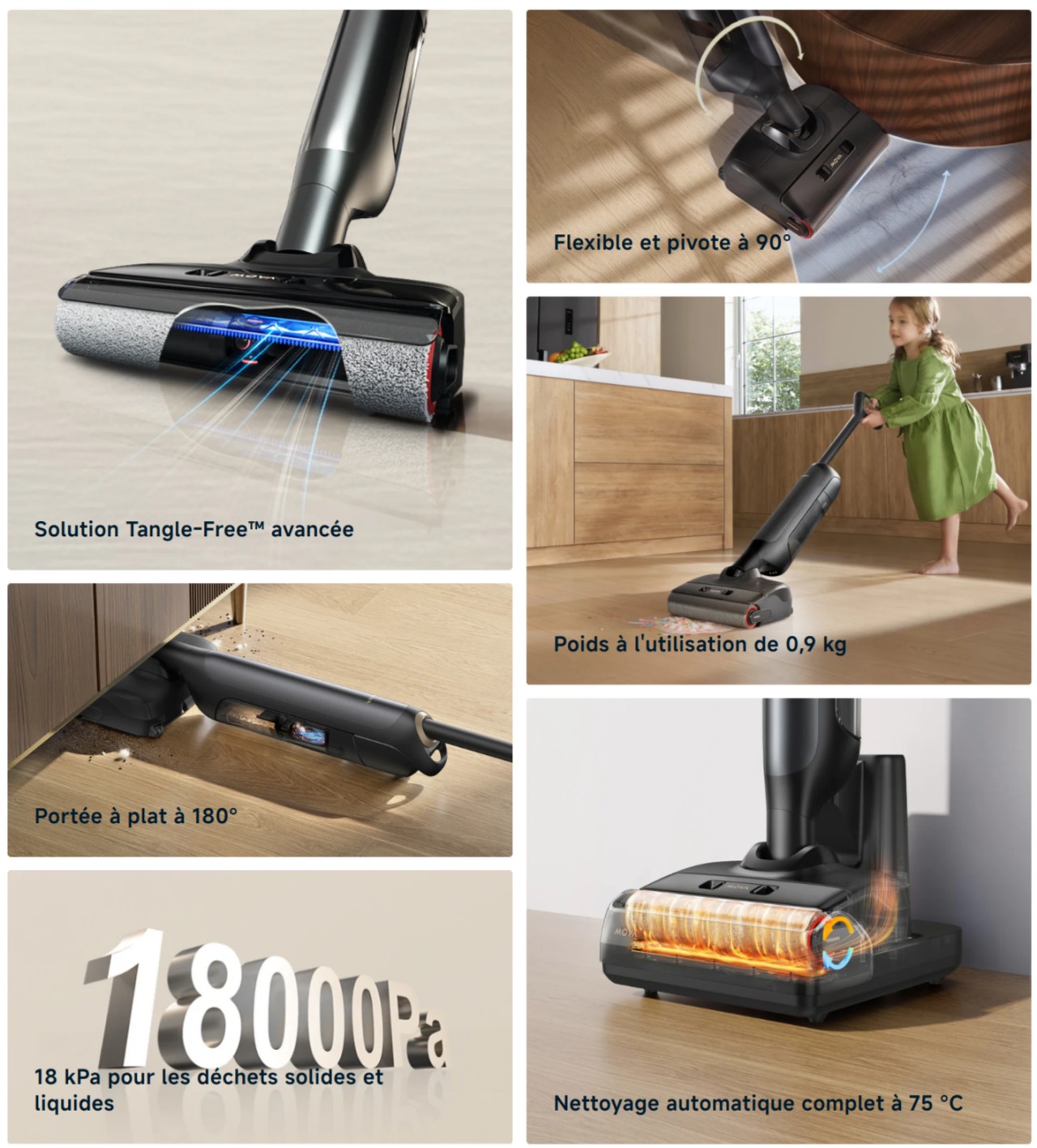 Caractéristiques de l'aspirateur laveur Mova M10