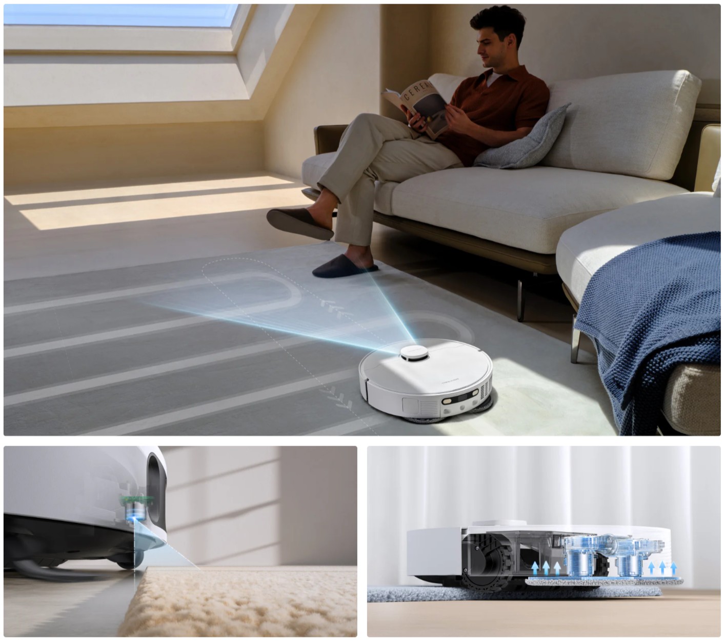 Fonctionnalités du robot aspirateur et laveur Mova E30 Ultra