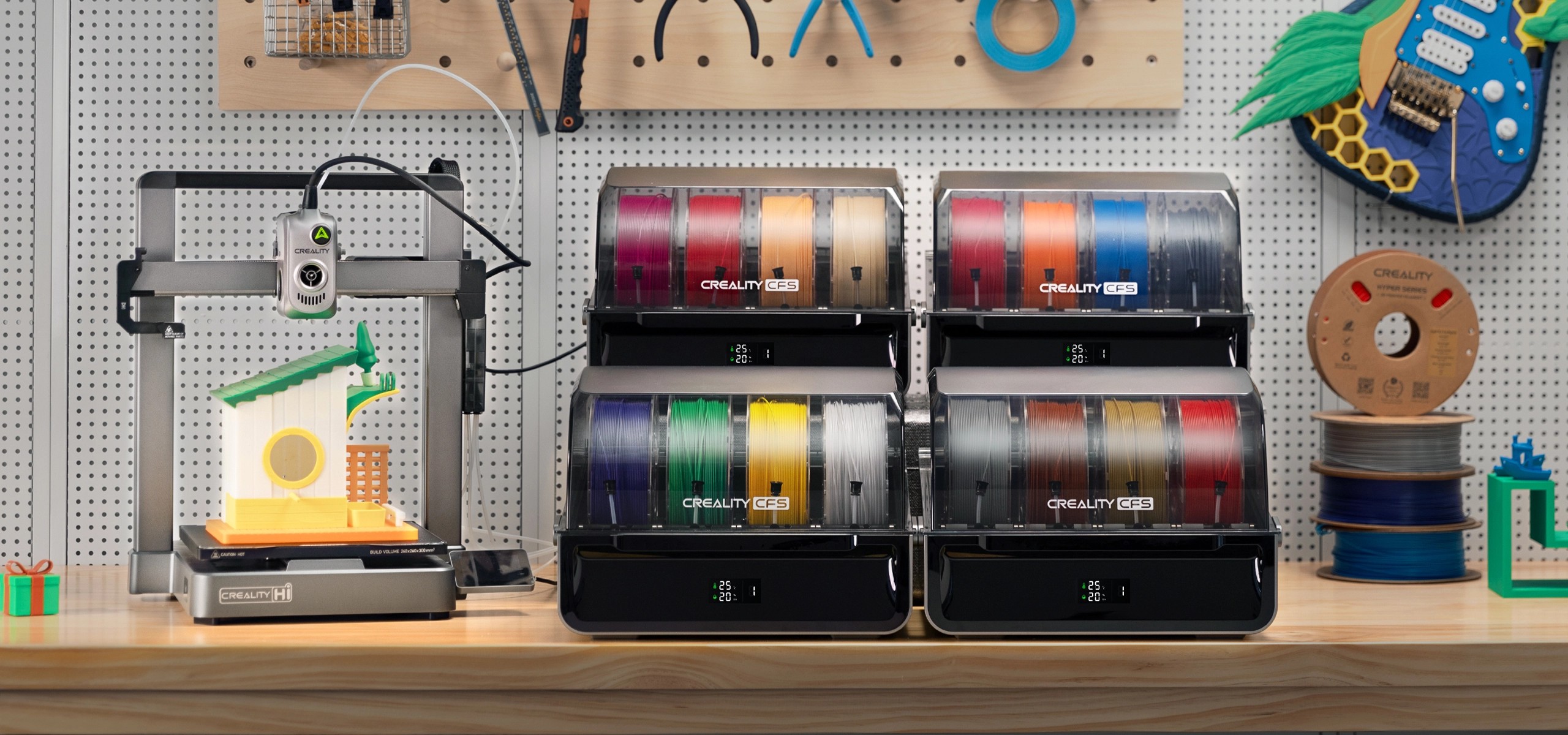 Imprimante 3D Creality Hi Combo et ses quatre modules CFS