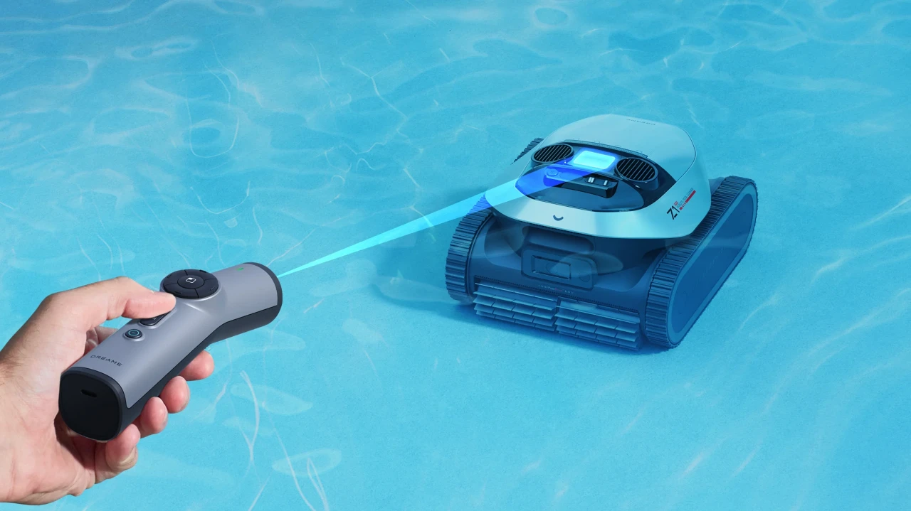 Robot de piscine Dreame Z1 Pro et sa télécommande LiFi