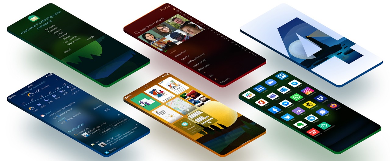 Rendus de l'interface de Sailfish OS
