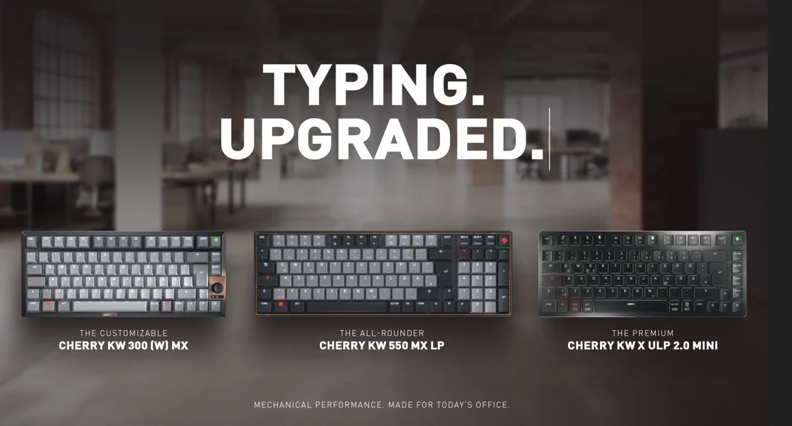 Claviers mécaniques KW 300 MX, KW 300W MX, KW 550 MX LP et KW X ULP 2.0 MINI