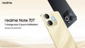 Lire la suite à propos de l’article realme Note 70T : une grande autonomie à moins de 100€ !