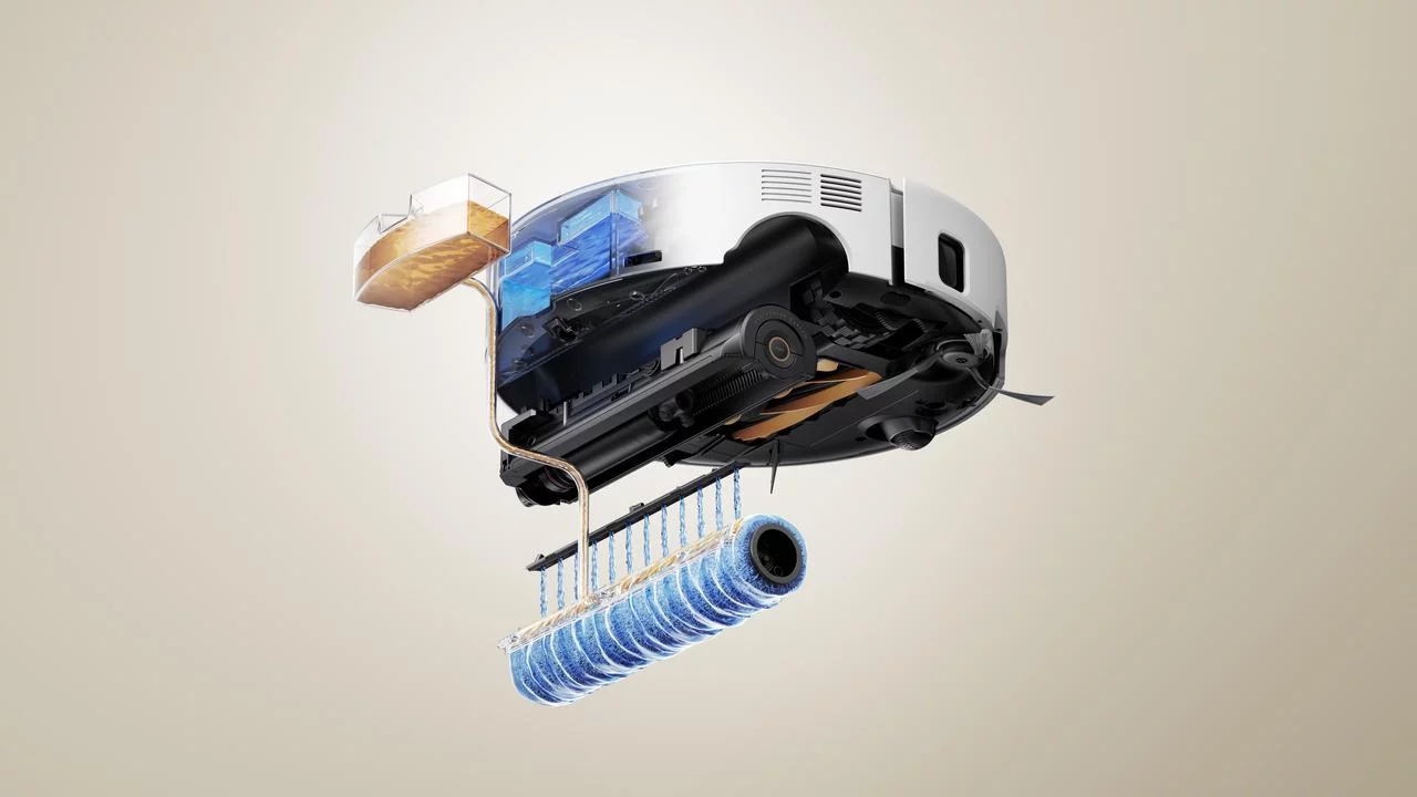 Vue en éclaté du robot aspirateur MOVA Z60 Ultra